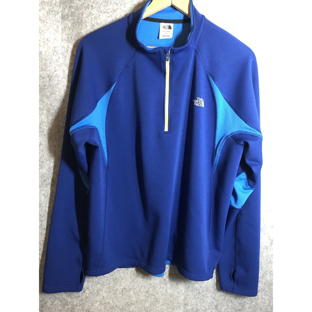 The North Face Shirt Large Blue 1/4 Zip Pullover Performance Stretch Activewear